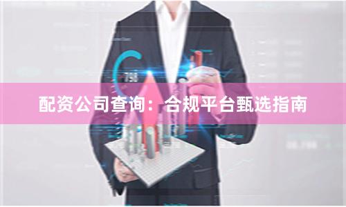 配资公司查询：合规平台甄选指南